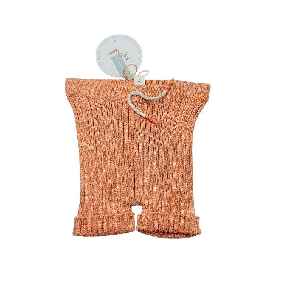 NWT Tun Tun Pima Cotton Apricot Marl Knit Shorts, 12/18m